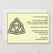 Keltische knoop in zwart ivoor bruiloft uitnodigin kaart (Voorkant)