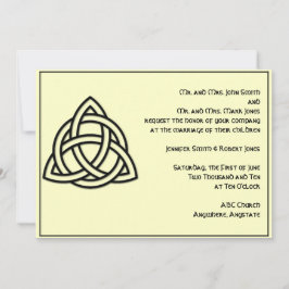 Keltische knoop in zwart ivoor bruiloft uitnodigin kaart