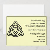Keltische knoop in zwart ivoor bruiloft uitnodigin kaart (Voorkant / Achterkant)