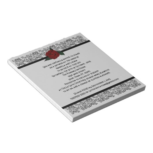 Keltische Knoop Infinity Roos Goth Huwelijksuitnod Notitieblok (Schuin)