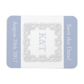 Keltische knoop Initialen - Lichtblauw Magneet (Horizontaal)