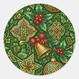 Keltische Knoop Kerst Ronde Stickers