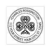 Keltische Knoop Klaver #3 Naam Retouradres Zelfinktende Stempel (Design)