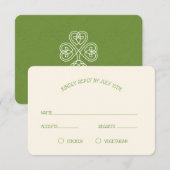Keltische Knoop Klaver Bruiloft RSVP Kaartje (Voorkant / Achterkant)