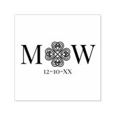 Keltische Knoop Klaver Koppel 2 Initiaal Monogram  Zelfinktende Stempel (Design)