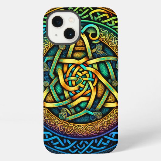 Keltische Knoop Kleurrijke Knoopwerk iPhone Hoesje (Achterkant)