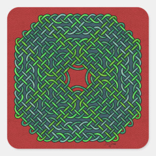 Keltische knoop krans vierkante sticker