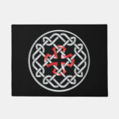 Keltische Knoop Kruis Rode Metallic Deurmat (Voorkant)