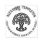 Keltische Knoop Levensboom #1P Naam Retouradres Zelfinktende Stempel (Design)