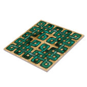 Keltische knoop - malachiet en goud tegeltje (Zijkant)