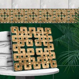 Keltische knoop - malachiet en goud tegeltje