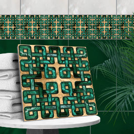 Keltische knoop - malachiet en goud tegeltje