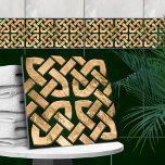 Keltische knoop - malachiet en goud tegeltje<br><div class="desc">Keltische knoop - malachiet en goud</div>