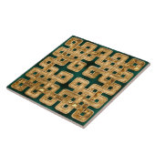 Keltische knoop - malachiet en goud tegeltje (Zijkant)