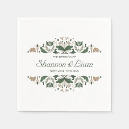 Keltische knoop | Modern Floral Irish Custom Weddi Servet