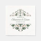 Keltische knoop | Modern Floral Irish Custom Weddi Servet (Voorkant)