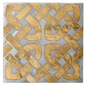 Keltische knoop - moeder van parel en goud tegeltje (Voorkant)