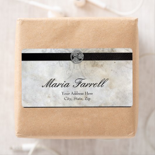 Keltische knoop op Perkamentdocument LRG Etiket (Insitu)