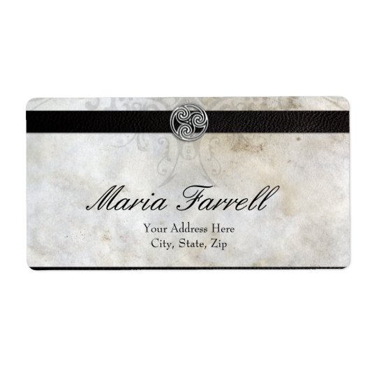 Keltische knoop op Perkamentdocument LRG Etiket (Voorkant)