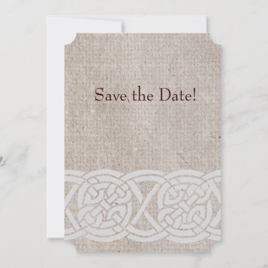 Keltische knoop op ruw jute Iers traditioneel Kaart (Achterkant)