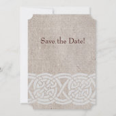 Keltische knoop op ruwe jute Ierse traditie Kaart (Achterkant)