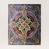 Keltische knoop Paarse ivoor knoopwerk Legpuzzel (Verticaal)