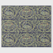 Keltische Knoop Pauw Vogels Patroon Frieze Cadeaupapier (Vlak)