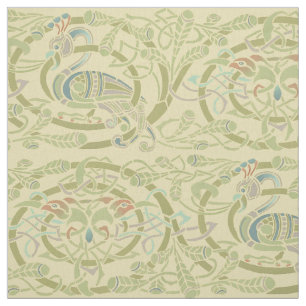Keltische Knoop Pauw Vogels Patroon Frieze Stof