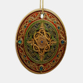 Keltische knoop Rood Groen Goud Knoopwerk Keramisch Ornament (Rechts)