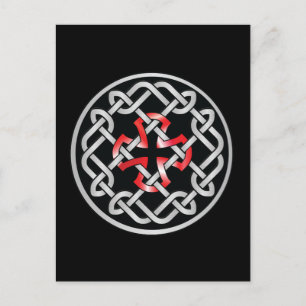 Keltische Knoop Rood Metallic Ansichtkaart Briefkaart