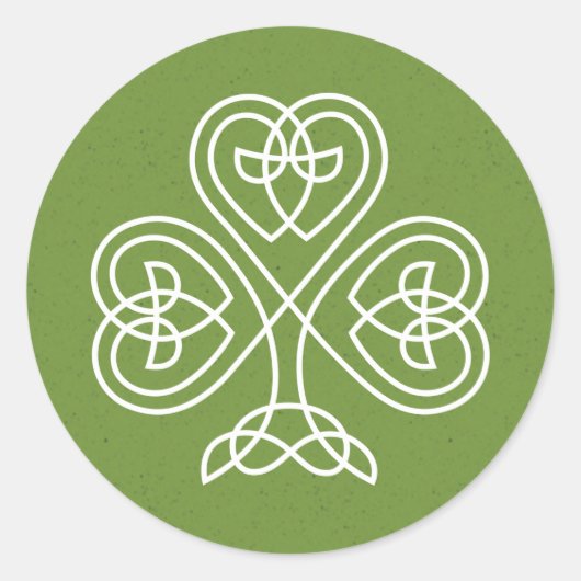 Keltische knoop Shamrock bruiloft Ronde Sticker (Voorkant)