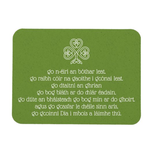 Keltische knoop Shamrock Gaelic Blessings Magneet (Horizontaal)