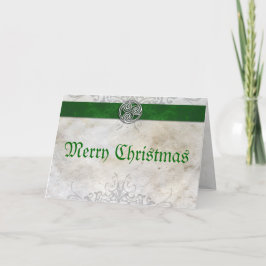 Keltische Knoop Triskelion Rode Kerst Kaart