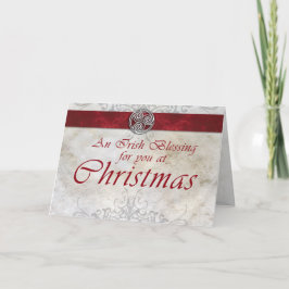 Keltische Knoop Triskelion Rood & Groen Kerst Kaar Feestdagen Kaart