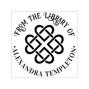 Keltische Knoop Verstrengelde Harten Bibliotheek B Zelfinktende Stempel