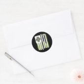 Keltische Knoop Vierbladige Klaver Strepen Ontwerp Ronde Sticker (Envelop)
