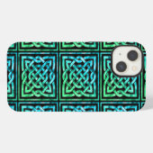 Keltische Knoop - Vierkant Blauwgroen iPhone Hoesje (Achterkant horizontaal)