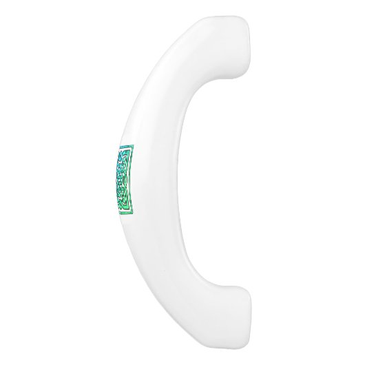 Keltische Knoop - Vierkant Blauwgroen Keramische Kastgreep (Zijkant)