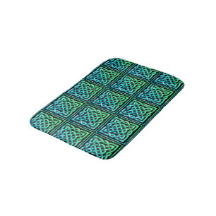 Keltische knoop - vierkante blauwe groene badmat