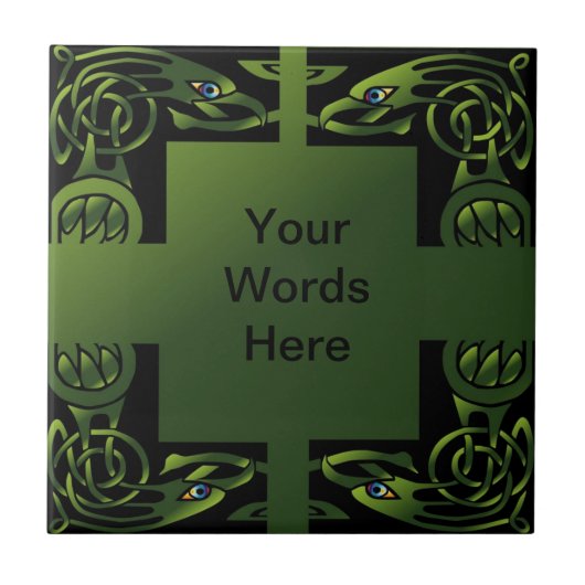 Keltische knoop Vogelontwerp Keramische Tegel Tegeltje (Voorkant)