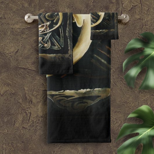 Keltische knoop werk crème draak bad handdoek