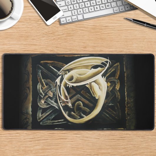 Keltische knoop werk crème draak bureaumat