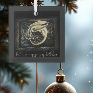 Keltische knoop werk crème draak glas ornament