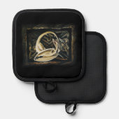 Keltische knoop werk crème draak pannenlap (Voorkant / Achterkant)