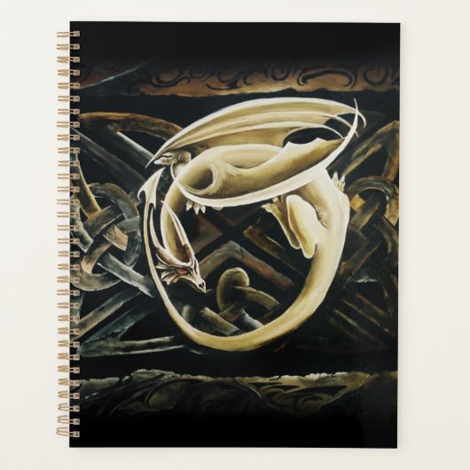 Keltische knoop werk crème draak planner (Voorkant)