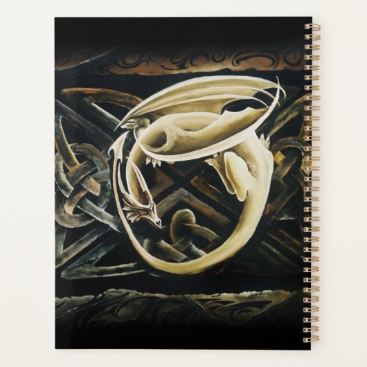 Keltische knoop werk crème draak planner (Achterkant)