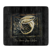 Keltische knoop werk crème draak snijplank (Voorkant)