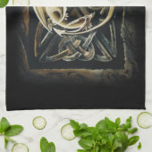 Keltische knoop werk crème draak theedoek (Gevouwen)