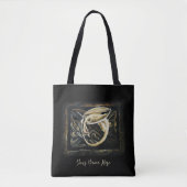 Keltische knoop werk crème draak tote bag (Voorkant)