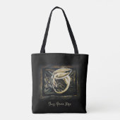 Keltische knoop werk crème draak tote bag (Achterkant)